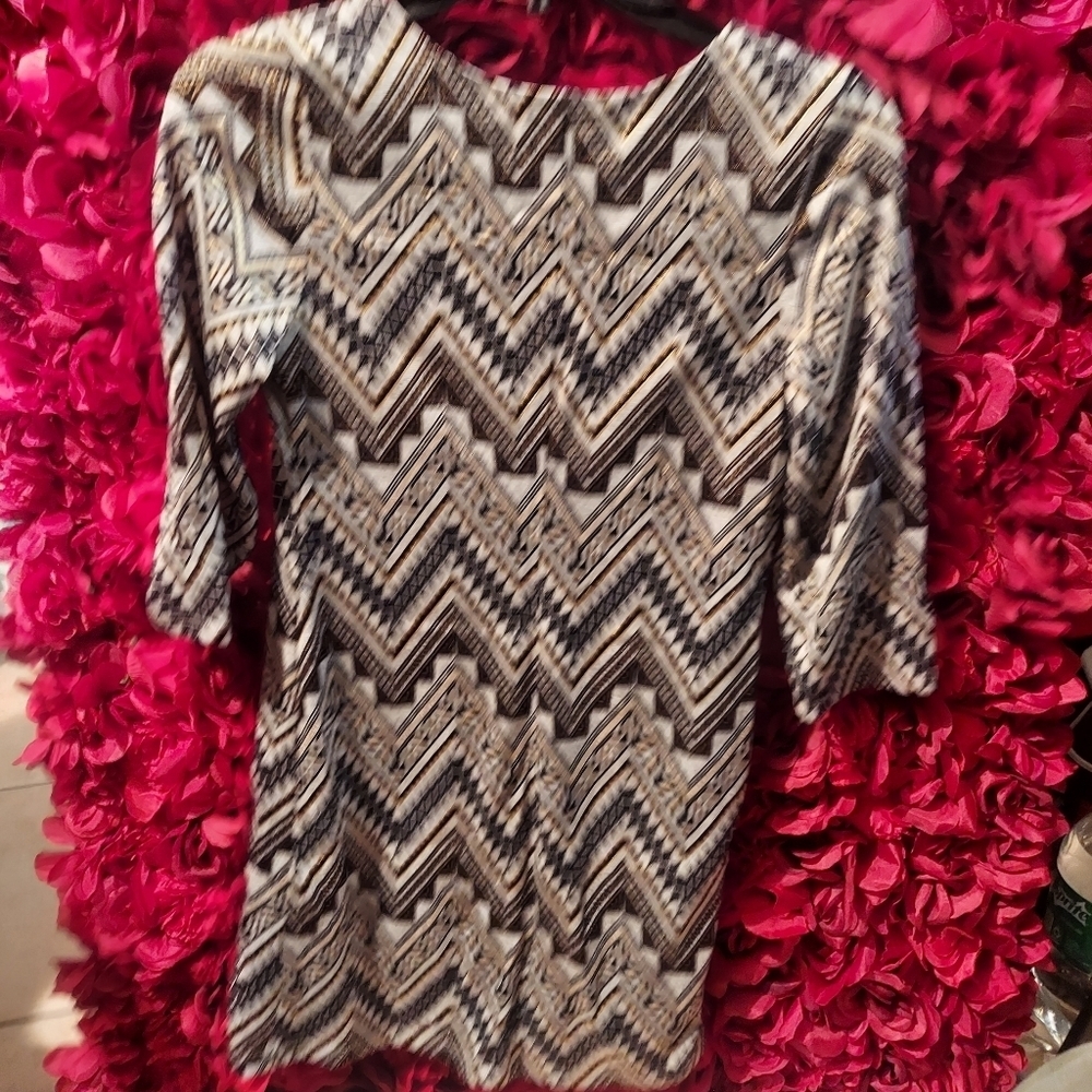 IZ Byer Girls Size 14 Tribal Dress 3/4 Sleeve USED ONCE - Picture 4 of 4